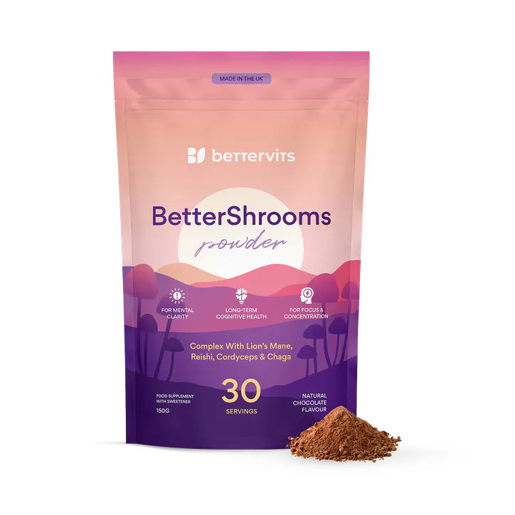 Bettervits Mushroom Powder Complex With Lion's Mane, Reishi And Cordyceps 30 Servings
