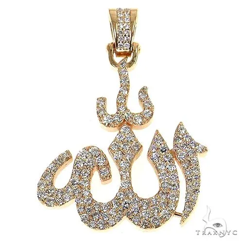 RINA - For Him CUSTOM Allah Diamond Pendant 68302 in Rose Gold – Pendant