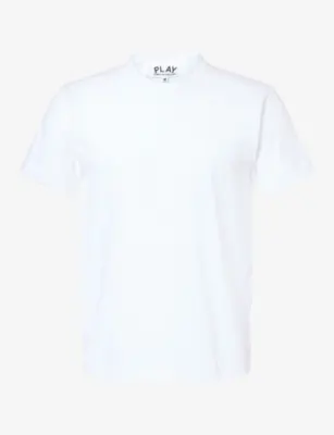 COMME DES GARCONS PLAY Heart Motif-Logo Back Cotton T-Shirt - BLACK detail 2