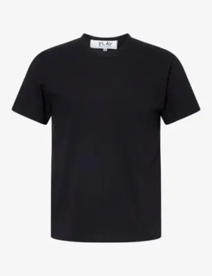 COMME DES GARCONS PLAY Heart Motif-Logo Back Cotton T-Shirt - BLACK