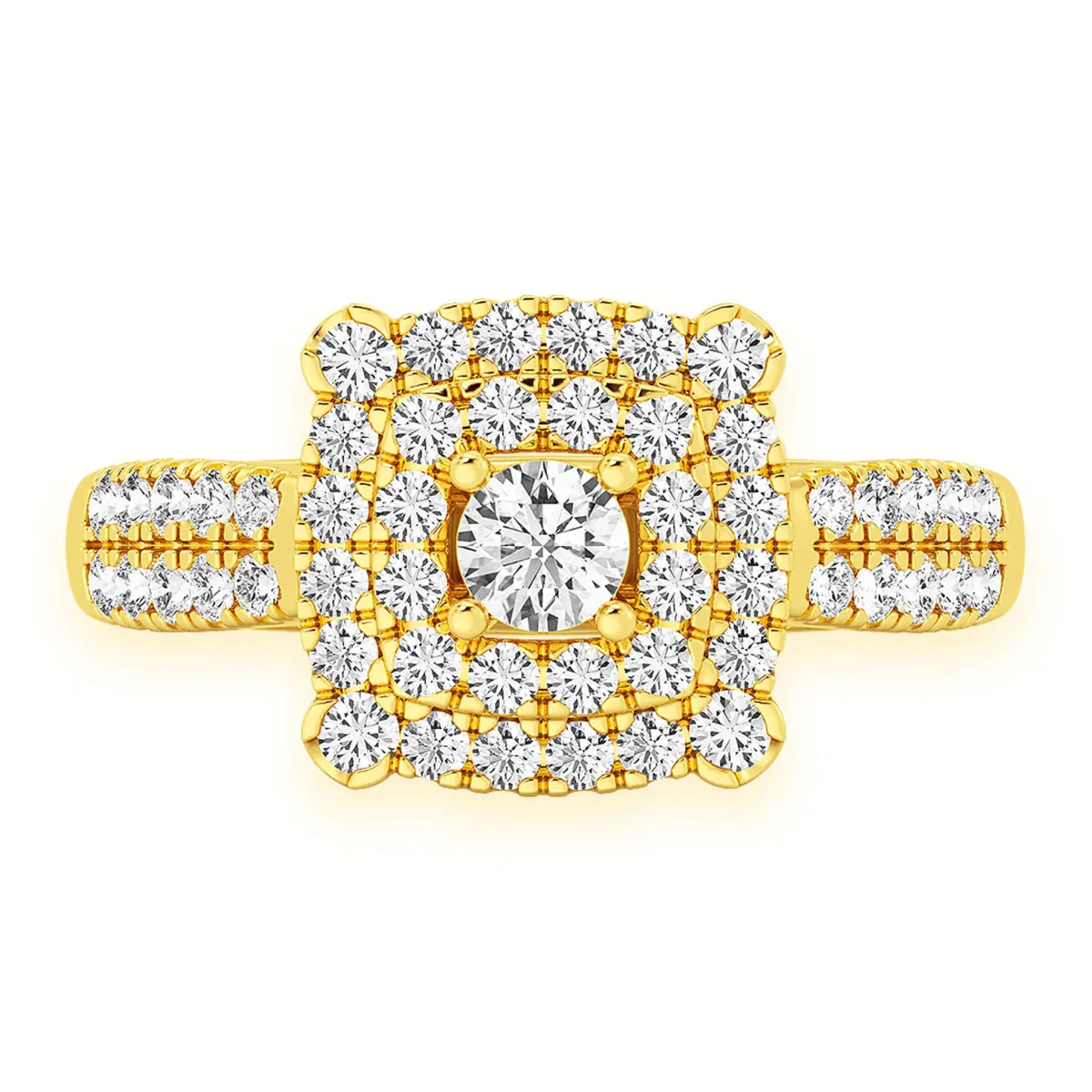For Him Square Double Halo Diamond Ring in Rose Gold / Lab Grown Diamond – Ring