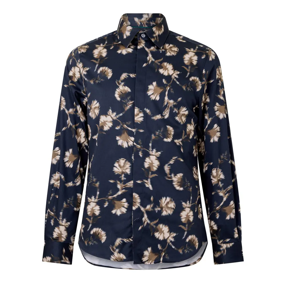 Ted Baker Men's Floral Viscose Long-Sleeve Shirt