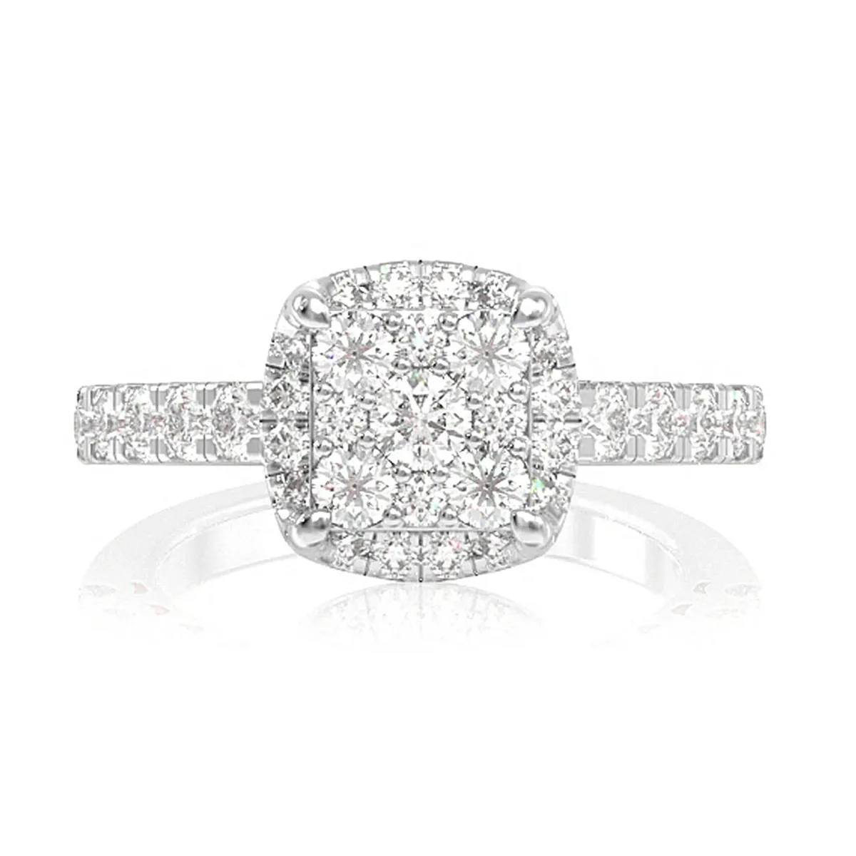 For Him Square Cluster Halo Diamond Ring in Rose Gold / Natural Diamond – Ring