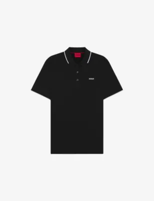 HUGO Contrast-Trim Slim-Fit Stretch-Cotton Polo Shirt