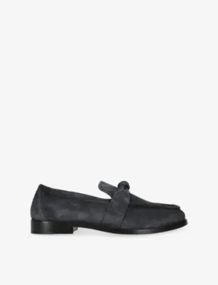 BOTTEGA VENETA Astaire Knot Suede Loafers - EUR 45 / 11 UK MEN in GREY/DARK – Mens | Loafers