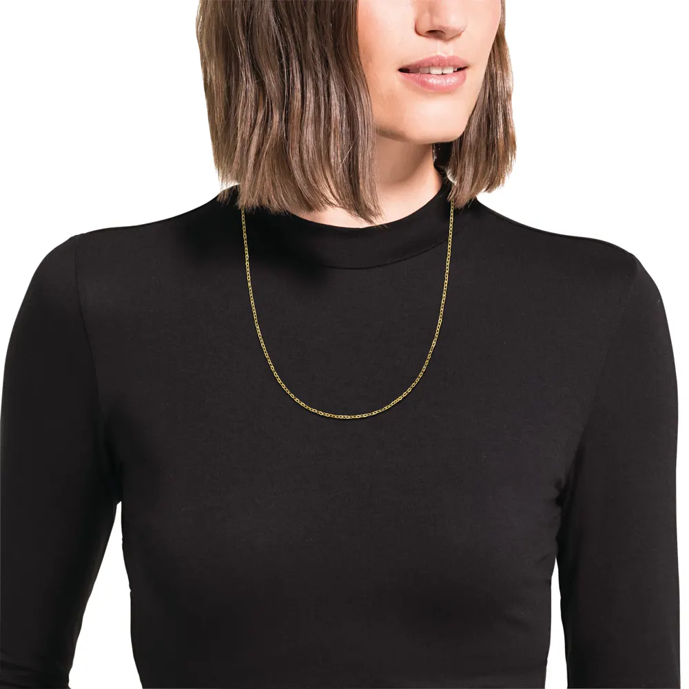 AMOR 9ct Yellow Gold Anchor Chain Necklace - 50cm detail 2