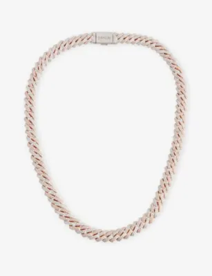 DARKAI Rose Mini Prong Pavé 18ct Rose Gold Plated Sterling-Silver Necklace