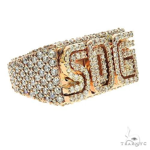 RINA - For Him CUSTOM Custom Made 'SOG' Diamond Pinky Ring 67071 in Rose Gold / 5 – Ring