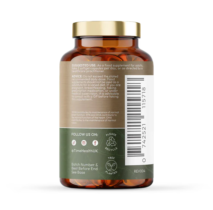 Time Health Vegan Omega 3 - EPA & DHA from Algae Oil - Heart, Brain & Eye Health detail 3