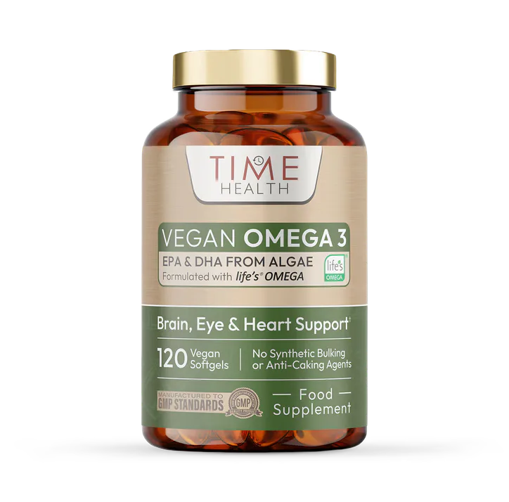 Time Health Vegan Omega 3 - EPA & DHA from Algae Oil - Heart, Brain & Eye Health