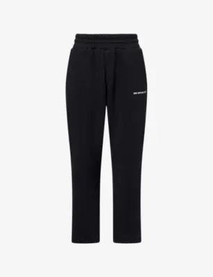 MKI MIYUKI-ZOKU Logo-Print Wide-Leg Cotton Jogging Bottoms