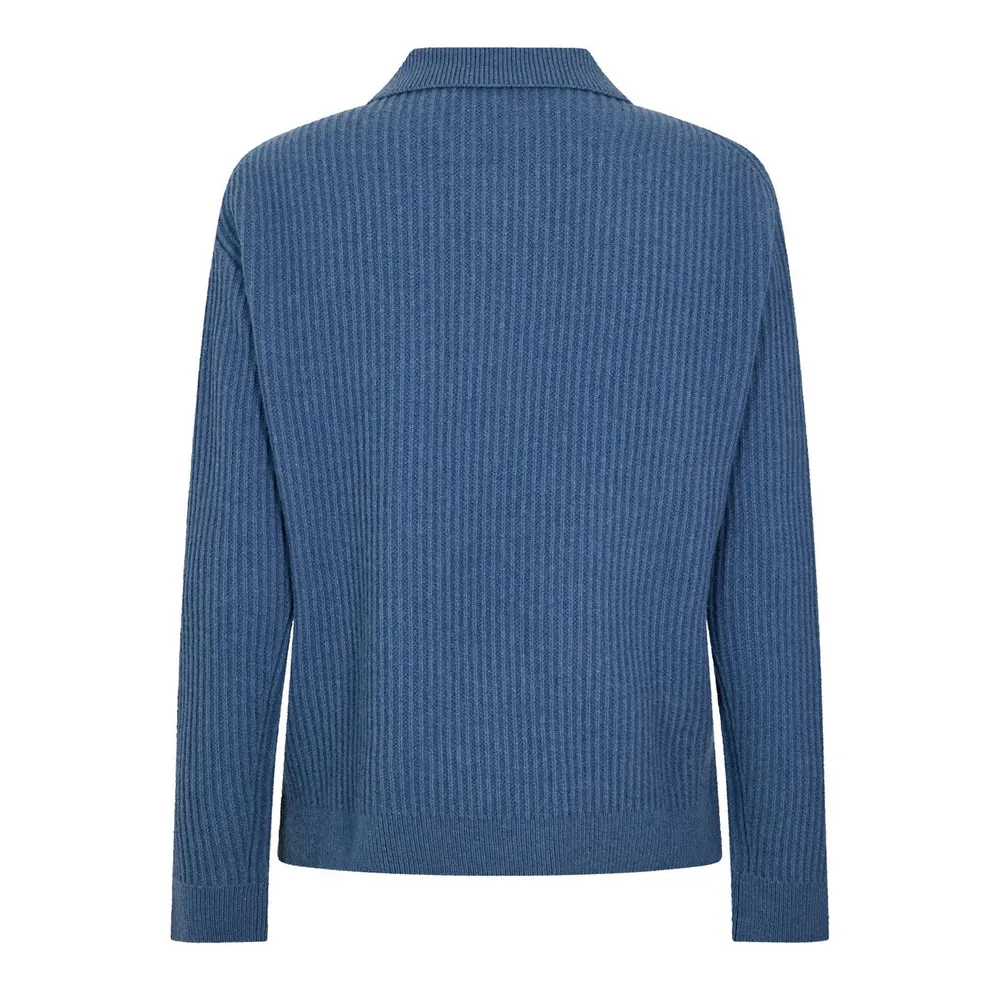 Maison Kitsune Men's Fox Hooded Wool Jumper Knitted Long Sleeve Polo Shirt detail 2