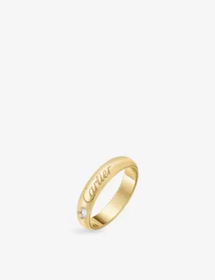 CARTIER C de Cartier 4mm 18ct Yellow-Gold and 0.03 Brilliant-Cut Diamond Wedding Ring - 55mm detail 2