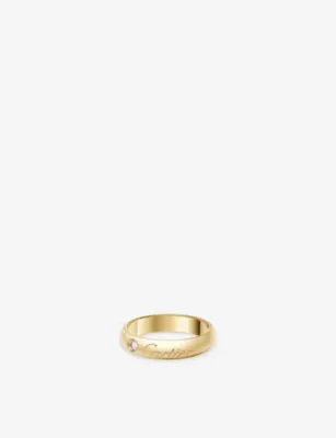 CARTIER C de Cartier 4mm 18ct Yellow-Gold and 0.03 Brilliant-Cut Diamond Wedding Ring - 55mm