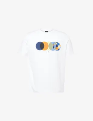 PS BY PAUL SMITH Ps Reg Ss T Shirt Football in WHITE – Mens | Tops & t-shirts | T-Shirts | Plain T-Shirts
