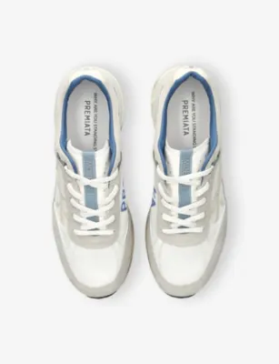 PREMIATA Moerun Suede and Mesh Trainers - EUR 41 / 7 UK MEN in White, additional product view 2