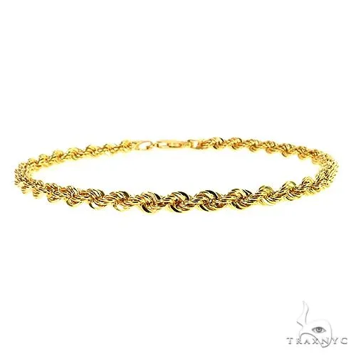 JALGAS - SKYLINE JEWELRY 14k Yellow Gold Hollow Rope Bracelet 3.8mm 8.5 inches 70049 in Yellow – Bracelet