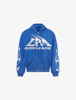 GODMADE Graphic-Print Washed Cotton Hoody