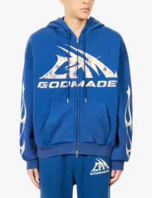 GODMADE Graphic-Print Washed Cotton Hoody detail 3