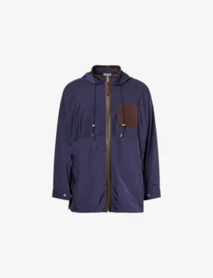 LOEWE x Paula's Ibiza Hooded Nylon Jacket in NAVY/BROWN – Mens | Coats & jackets | Lightweight