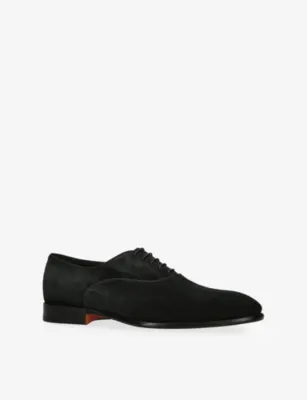 SANTONI Adrian Suede Oxford Shoes - EUR 43 / 9 UK MEN in BLACK, additional product view 3