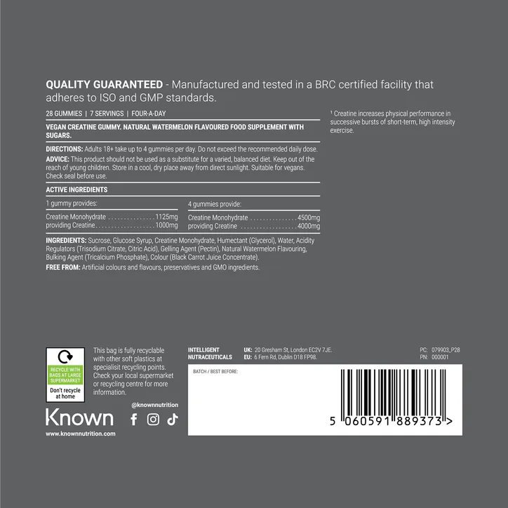 Known Nutrition Creatine Watermelon Flavour 28 Gummies detail 2