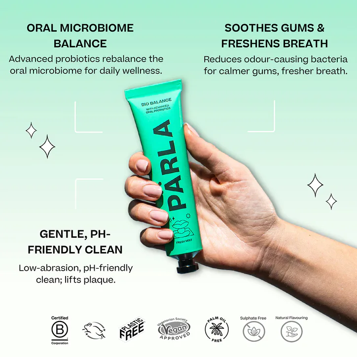 Parla PÄRLA Bio Balance Toothpaste With Oral Probiotics Mint 75 ml detail 2