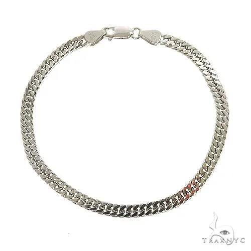 JALGAS - SKYLINE JEWELRY 14K White Gold Solid Double Curb Link Bracelet 8 Inches 4.6mm 68968 in White – Bracelet