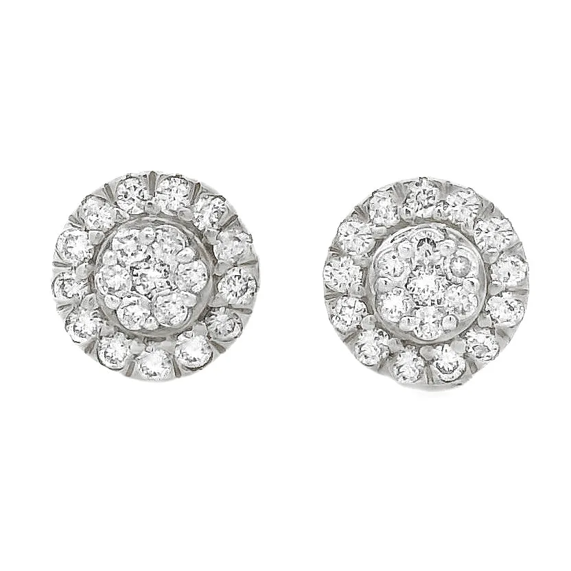 ANNA - LSM Round Diamond Cluster Earrings 70871 in White Gold – Earrings