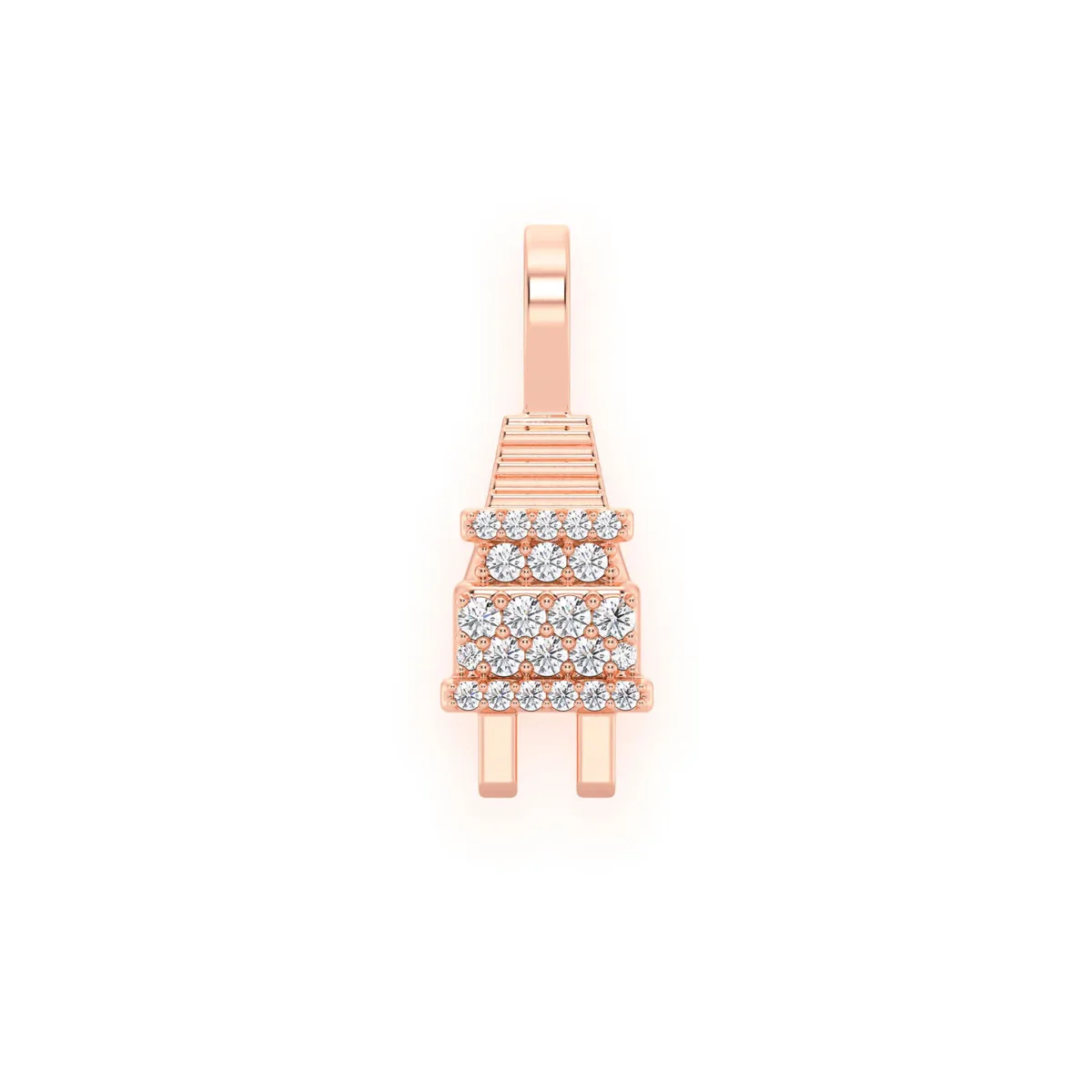 For Him Plug Diamond Pendant in 0.10ctw / Rose Gold / Natural Diamond – Pendant