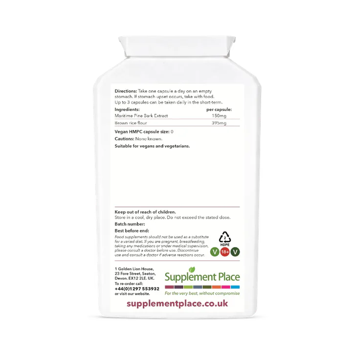 Supplement Place Maritime Pine Bark Extract 150mg | 95% OPCs | 120 Capsules detail 2