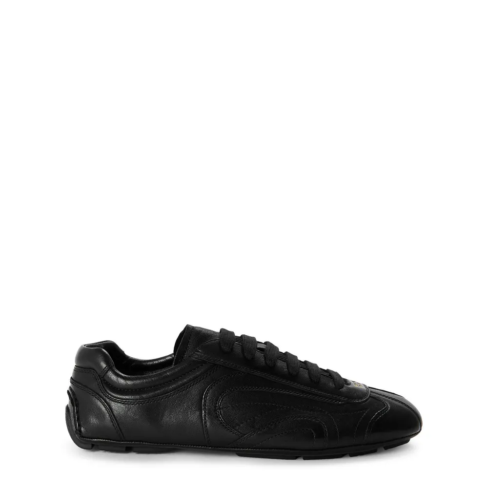 Prada Mens Montecarlo Leather Low-Top Trainers
