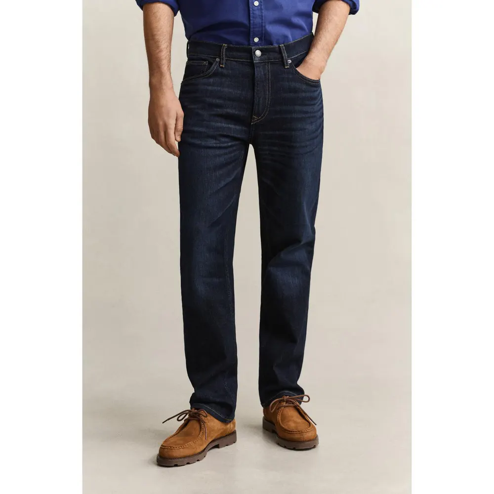 Gant Men's Straight Leg Jeans in Dark Blue 962, additional product view 2