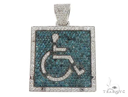 RINA - For Him CUSTOM Square Handicap Diamond Pendant 65495 in Rose Gold – Pendant