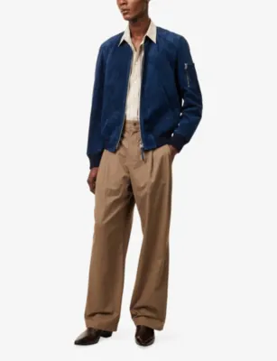 TOM FORD Contrast-Trim Suede Bomber Jacket detail 2
