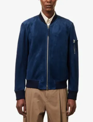 TOM FORD Contrast-Trim Suede Bomber Jacket detail 3