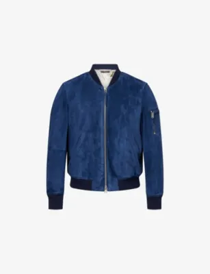 TOM FORD Contrast-Trim Suede Bomber Jacket