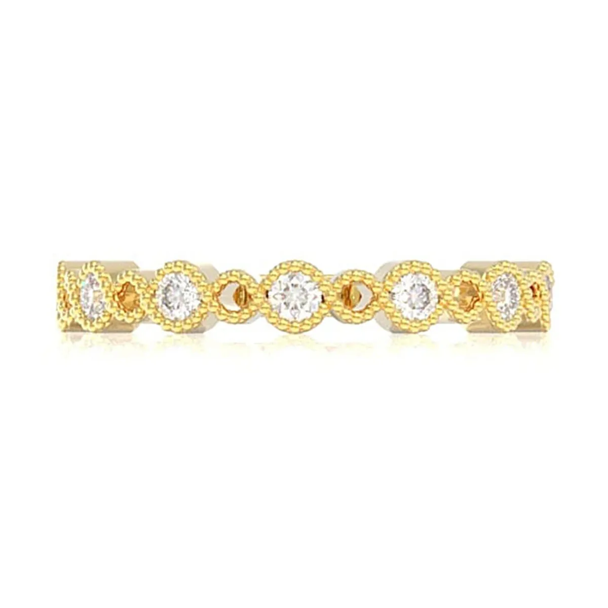 For Him Circle Milgrain Twist Diamond Wedding Band Ring in Rose Gold / Lab Grown Diamond – Ring