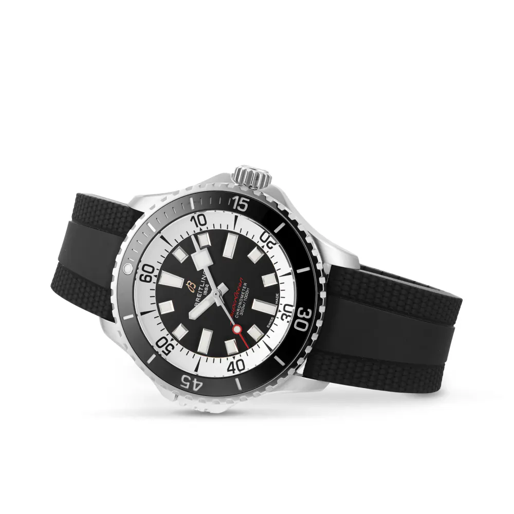 Breitling Superocean Automatic 46 Stainless Steel Rubber Strap Watch detail 3