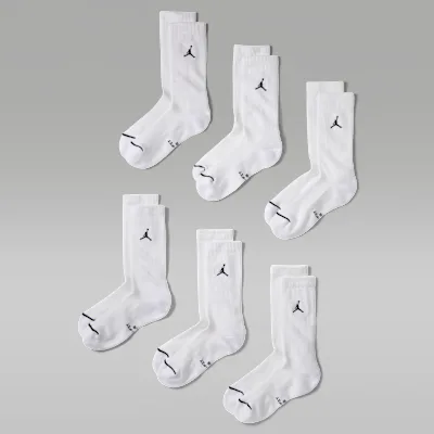 Jordan Everyday Elevated Crew Socks (6 Pairs) - White/Black in White/Black – Nike men's and unisex