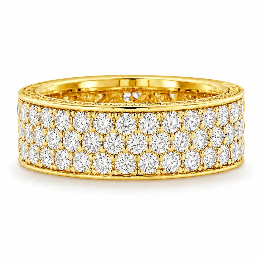 RINA - For Him FACTORY Prong Diamond Eternity Ring 56392 in Yellow Gold / 5.5 – Ring