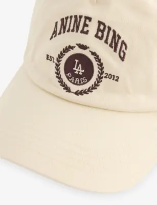 ANINE BING Jeremy Logo-Embroidered Cotton Baseball Cap detail 2