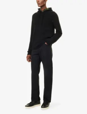 TOM FORD Seamless Relaxed-Fit Cashmere Hoody in BLACK, additional product view 2
