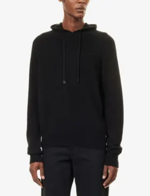 TOM FORD Seamless Relaxed-Fit Cashmere Hoody in BLACK, additional product view 3