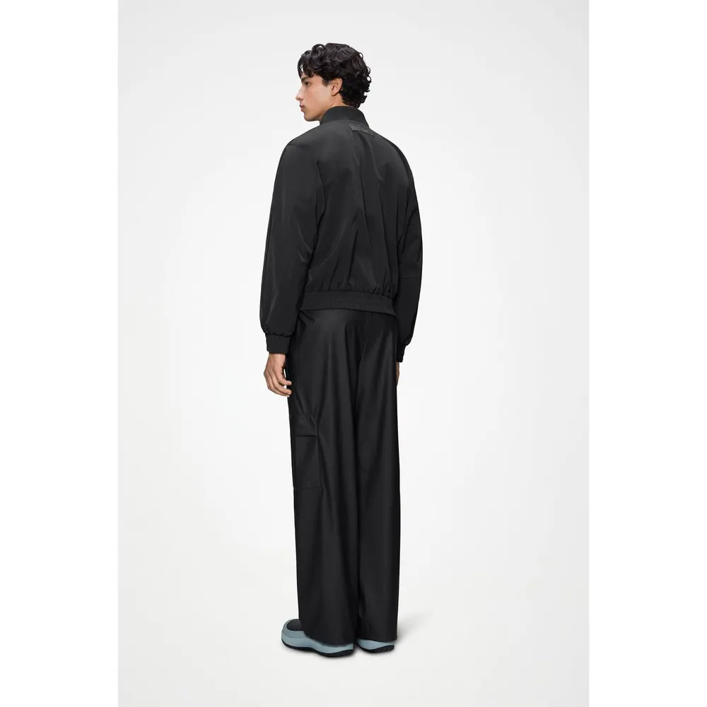 Rains Men's Tech Woven Bomber Rain Jacket in Black 01, additional product view 3
