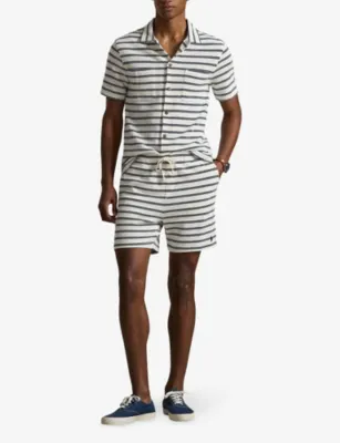 POLO RALPH LAUREN Text Stripe Woven Shorts in Pale Cream/newport Navy, additional product view 2