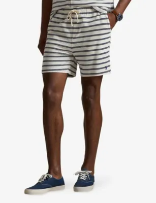 POLO RALPH LAUREN Text Stripe Woven Shorts in Pale Cream/newport Navy, additional product view 3