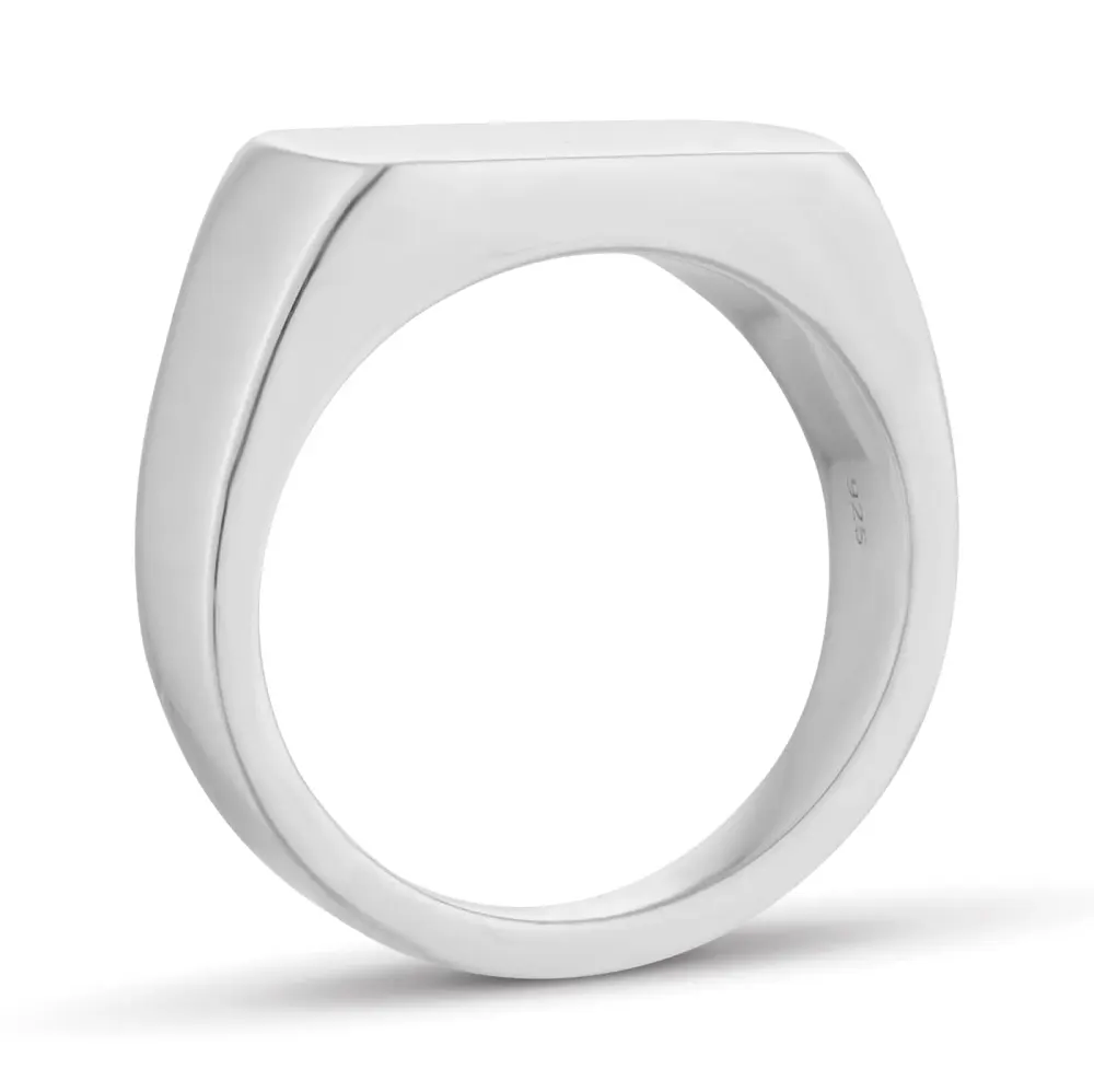 For Him Sterling Silver Oblong Signet Ring detail 3