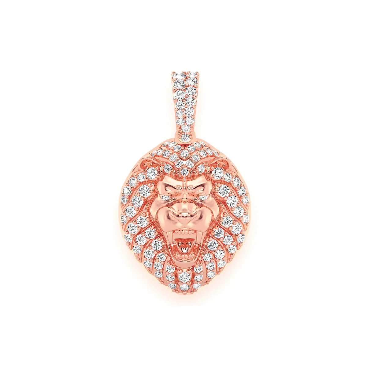 For Him Lion Head Diamond Pendant in 0.50ctw / Rose Gold – Pendant