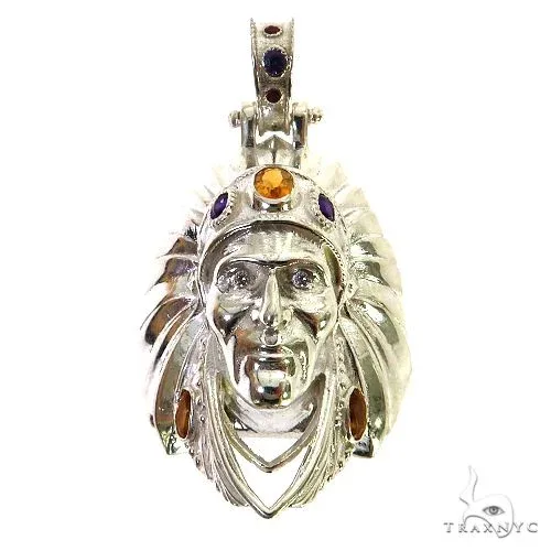 MARYAM - For Him SILVER .925 Silver Tribal Indian Head Pendant 68967 – Pendant